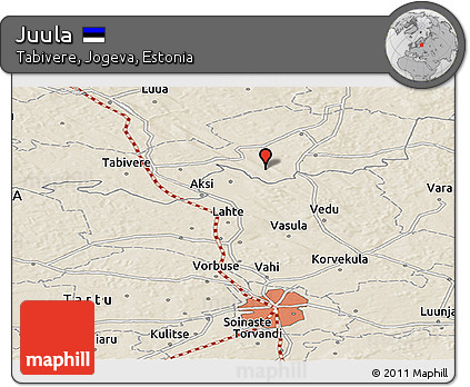 Shaded Relief Panoramic Map of Juula