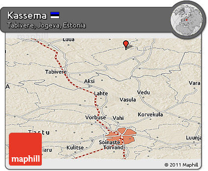 Shaded Relief Panoramic Map of Kassema