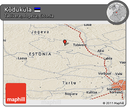 Shaded Relief Panoramic Map of Kõduküla
