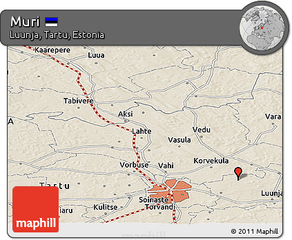 Shaded Relief Panoramic Map of Muri