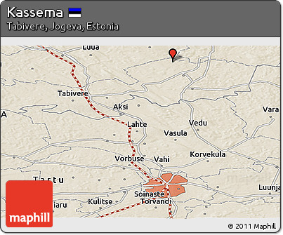 Shaded Relief Panoramic Map of Kassema