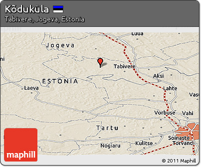 Shaded Relief Panoramic Map of Kõduküla
