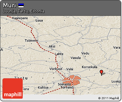 Shaded Relief Panoramic Map of Muri