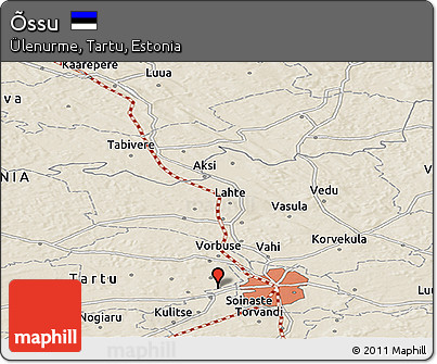 Shaded Relief Panoramic Map of Õssu