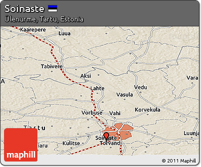 Shaded Relief Panoramic Map of Soinaste