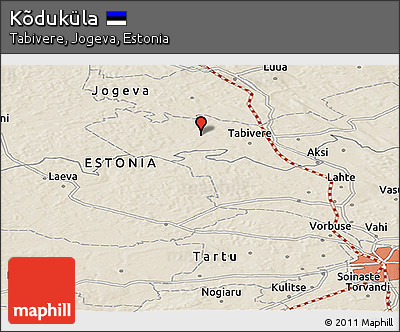 Shaded Relief Panoramic Map of Kõduküla