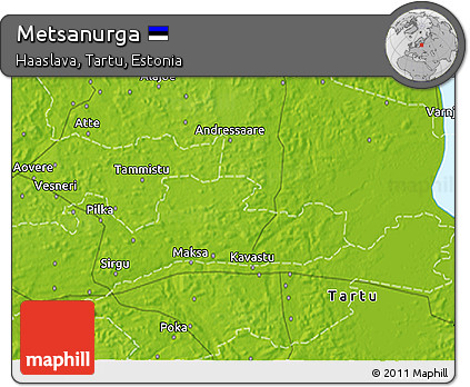 Physical 3D Map of Metsanurga