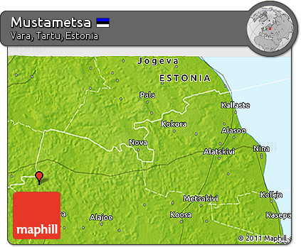 Physical 3D Map of Mustametsa