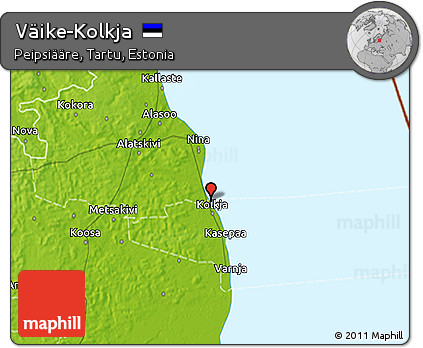 Physical 3D Map of Väike-Kolkja