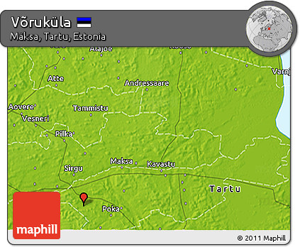 Physical 3D Map of Võruküla
