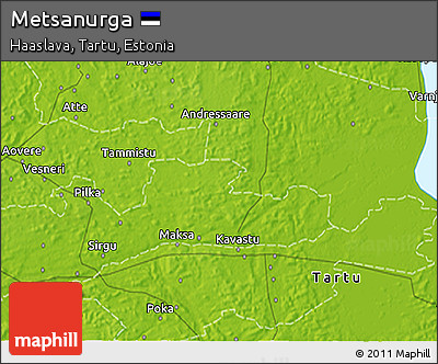 Physical 3D Map of Metsanurga
