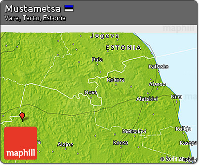 Physical 3D Map of Mustametsa