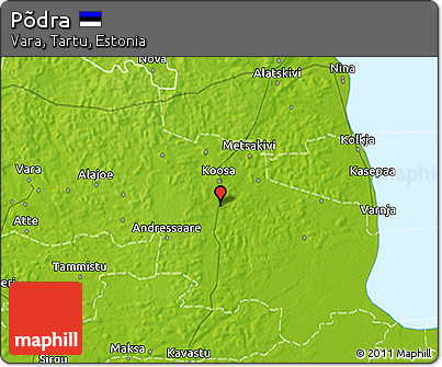 Physical 3D Map of Põdra