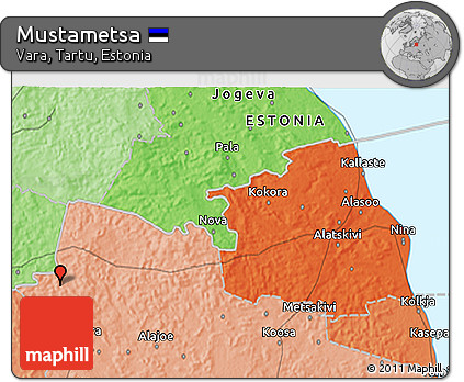 Political 3D Map of Mustametsa