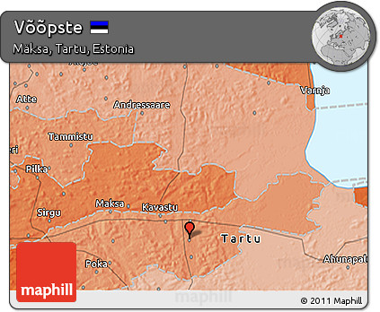 Political 3D Map of Võõpste