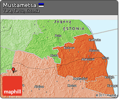 Political 3D Map of Mustametsa