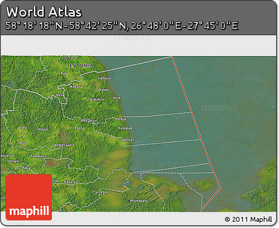 Satellite 3D Map of the Area around 58° 30' 22" N, 27° 16' 29" E