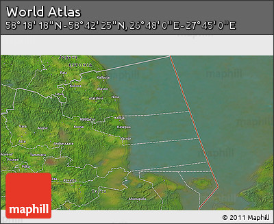 Satellite 3D Map of the Area around 58° 30' 22" N, 27° 16' 29" E