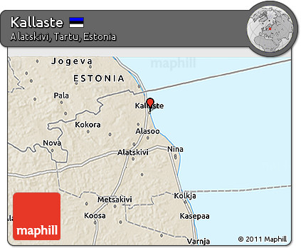 Shaded Relief 3D Map of Kallaste