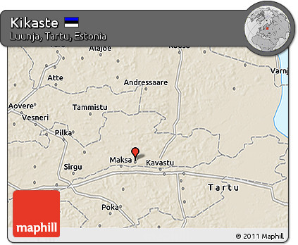 Shaded Relief 3D Map of Kikaste