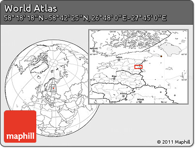 Blank Location Map of the Area around 58° 30' 22" N, 27° 16' 29" E