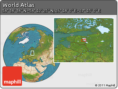 Satellite Location Map of the Area around 58° 30' 22" N, 27° 16' 29" E