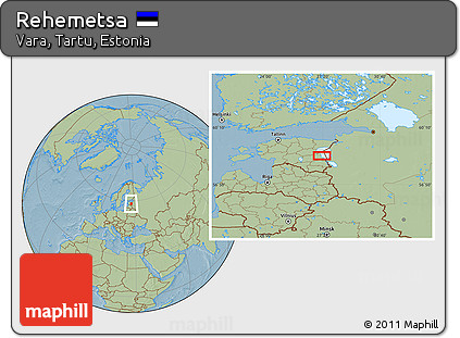 Savanna Style Location Map of Rehemetsa, hill shading