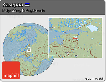 Savanna Style Location Map of Kasepää, hill shading