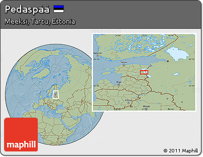 Savanna Style Location Map of Pedaspää, hill shading