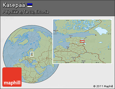 Savanna Style Location Map of Kasepää, hill shading