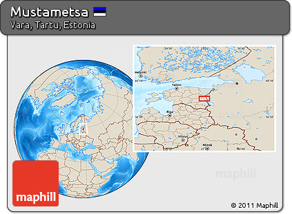 Shaded Relief Location Map of Mustametsa