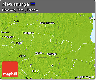 Physical Map of Metsanurga