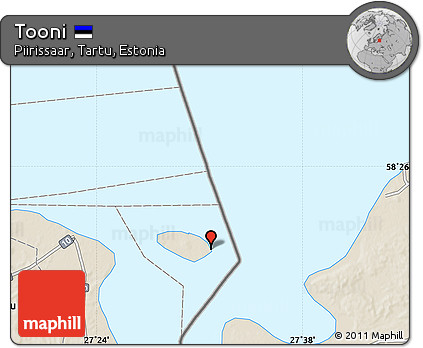 Shaded Relief Map of Tooni