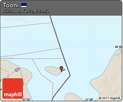 Shaded Relief Map of Tooni