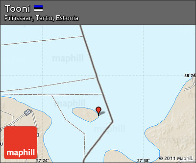 Shaded Relief Map of Tooni