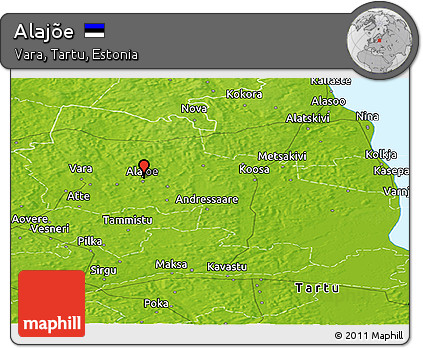 Physical Panoramic Map of Alajõe