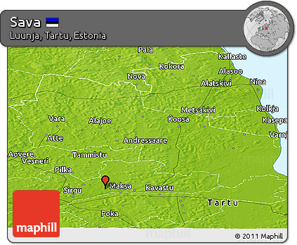 Physical Panoramic Map of Sava