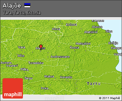 Physical Panoramic Map of Alajõe
