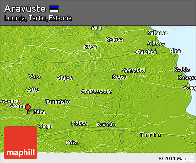 Physical Panoramic Map of Aravuste