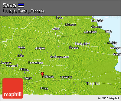 Physical Panoramic Map of Sava