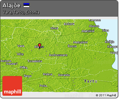 Physical Panoramic Map of Alajõe