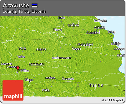 Physical Panoramic Map of Aravuste