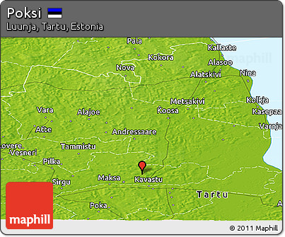 Physical Panoramic Map of Poksi