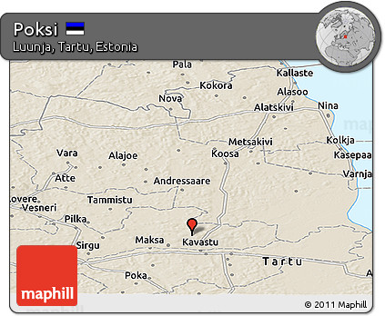 Shaded Relief Panoramic Map of Poksi