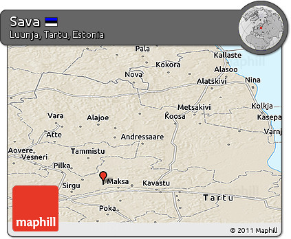 Shaded Relief Panoramic Map of Sava