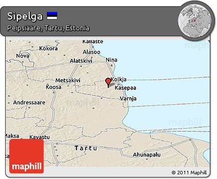 Shaded Relief Panoramic Map of Sipelga