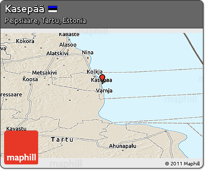 Shaded Relief Panoramic Map of Kasepää