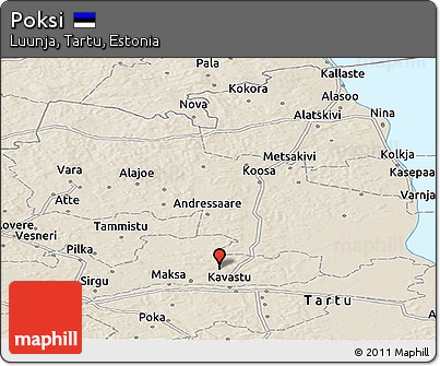 Shaded Relief Panoramic Map of Poksi
