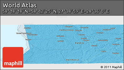 Political Panoramic Map of the Area around 58° 30' 22" N, 28° 7' 30" E