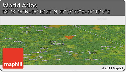 Satellite Panoramic Map of the Area around 58° 30' 22" N, 35° 46' 29" E